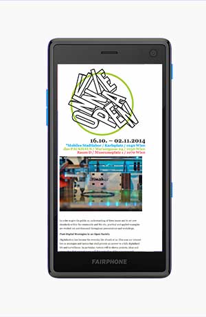 Following the themes of Open Design, Shared Economies and the Third Industrial Revolution, the 2014 festival motto was “Post-Digital Strategies for an Open Society”. Specifically, it dealt with open approaches to design and architecture, open knowledge sharing and urban development. More than 1,000 participants took part in the workshops and panel discussions in 2014. This year the festival headquarters was the Mobile City Lab (Mobiles Stadtlabor) of TU Wien. A further venue was PACKHAUS, the creative hub and former data center on Marxergasse in Vienna's Landstraße district.